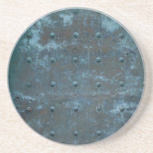 Oude Spaanse Transparante Koperdeur Zandsteen Onderzetter (Voorkant)