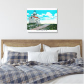 Oude Spaanse vuurtoren in Point Loma Canvas Afdruk (Insitu (Slaapkamer))
