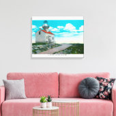 Oude Spaanse vuurtoren in Point Loma Canvas Afdruk (Insitu (Woonkamer))