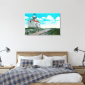 Oude Spaanse vuurtoren in Point Loma Canvas Afdruk (Insitu (Slaapkamer))