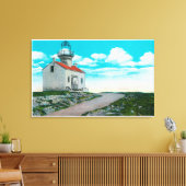 Oude Spaanse vuurtoren in Point Loma Canvas Afdruk (Insitu (Woonkamer))