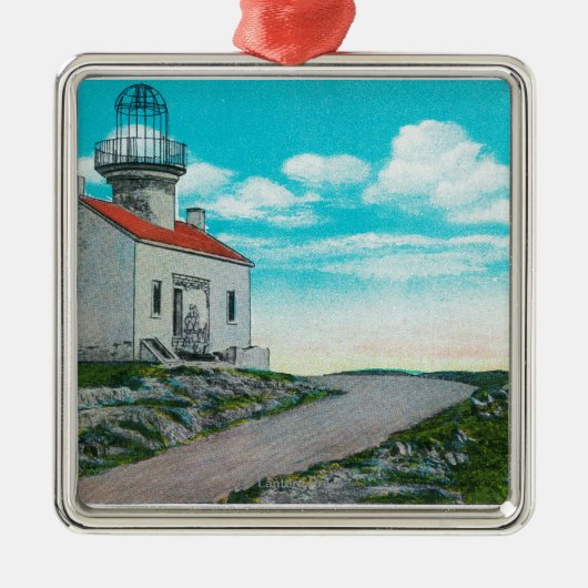 Oude Spaanse vuurtoren in Point Loma Metalen Ornament (Voorkant)