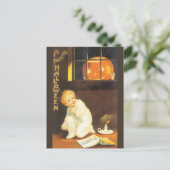 Oude spannende Halloween van Ellen Clapsaddle Briefkaart (Staand voorkant)