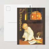 Oude spannende Halloween van Ellen Clapsaddle Briefkaart (Voorkant / Achterkant)