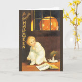 Oude spannende Halloween van Ellen Clapsaddle Kaart (Gele Bloem)