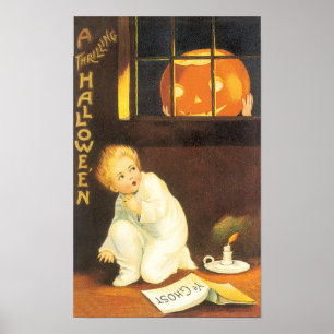 Oude spannende Halloween van Ellen Clapsaddle Poster