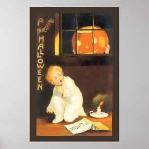 Oude spannende Halloween van Ellen Clapsaddle Poster