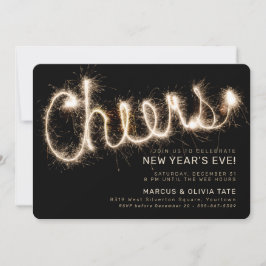 Oude Sparkler Cheers | Zwart en goud Kaart