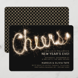 Oude Sparkler Cheers | Zwart en goud Kaart