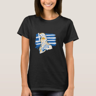 Oude Spartaanse Griekse Krijger Op Griekse Vlag Vi T-shirt
