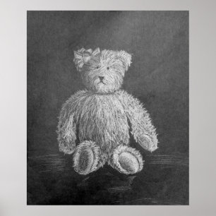 Oude Speelgoed originele pasteltekening Poster
