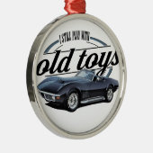 oude speelgoed zwarte vette auto metalen ornament (Rechts)