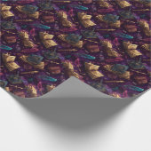 Oude Spellbooks en betoverde Quill D & D-geleerde Cadeaupapier (Hoek)