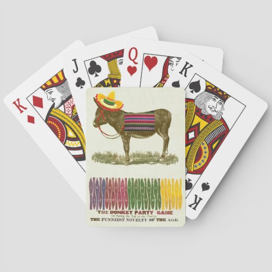 Oude spelletje: Ezeltje prik feestspel Pokerkaarten (Achterkant)
