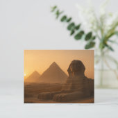 Oude Sphinx Golden Briefkaart Piramide Zonsonderga (Staand voorkant)