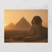 Oude Sphinx Golden Briefkaart Piramide Zonsonderga (Voorkant)