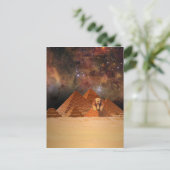 Oude Sphynx in de ruimte Briefkaart (Staand voorkant)