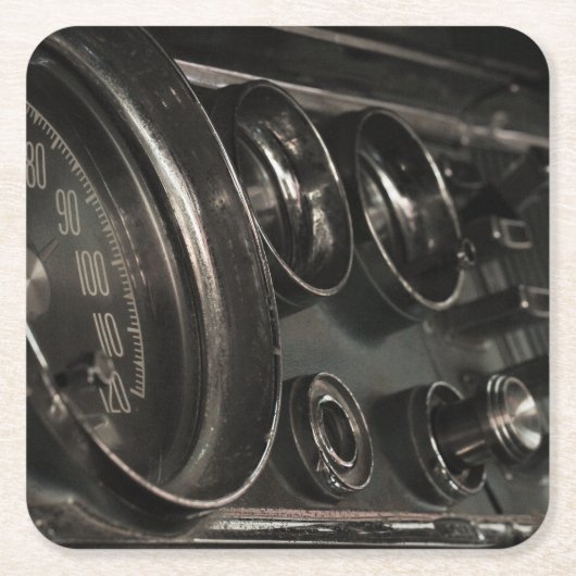 Oude Spierauto Chrysler Dashboard Papier Coaster Kartonnen Onderzetters (Voorkant)