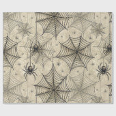 Oude spinnen en webben Halloween-patroon Cadeaupapier (Vlak)