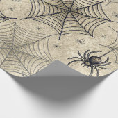 Oude spinnen en webben Halloween-patroon Cadeaupapier (Hoek)