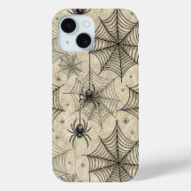 Oude spinnen en webben Halloween-patroon