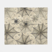 Oude spinnen en webben Halloween-patroon Fleece Deken (Voorkant (Horizontaal))