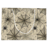 Oude spinnen en webben Halloween-patroon Groot Cadeauzakje (Achterkant)