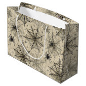 Oude spinnen en webben Halloween-patroon Groot Cadeauzakje (Achterkant Gekanteld)