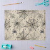 Oude spinnen en webben Halloween-patroon Tissuepapier (Craft)
