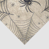 Oude spinnen en webben Halloween-patroon Tissuepapier (Detail)