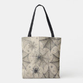 Oude spinnen en webben Halloween-patroon Tote Bag (Achterkant)