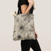 Oude spinnen en webben Halloween-patroon Tote Bag (Dichtbij)