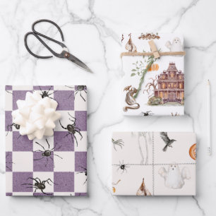Oude Spokerige Cottagecore Halloween Inpakpapier Vel