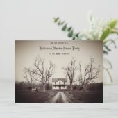 Oude spookhuis op maat gemaakte Halloween uitnodig Feestdagenkaart (Staand voorkant)