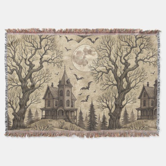 Oude spookhuis & volle maan deken (Voorkant)