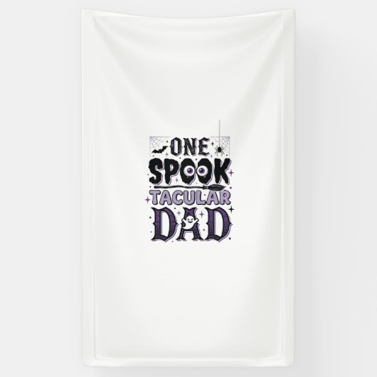 Oude Spooktacular Vader Halloween Shirt Ontwerp_1 Spandoek (Verticaal)