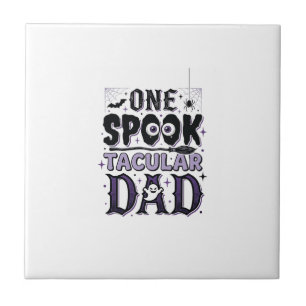 Oude Spooktacular Vader Halloween T-shirt Ontwerp_ Tegeltje