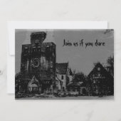 Oude Spooky Distressed spookachtige Halloween kerk Kaart (Voorkant)