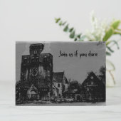 Oude Spooky Distressed spookachtige Halloween kerk Kaart (Staand voorkant)