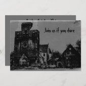 Oude Spooky Distressed spookachtige Halloween kerk Kaart (Voorkant / Achterkant)