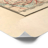 Oude spoorkaart van de Britse eilanden (1872) Poster (Hoek)