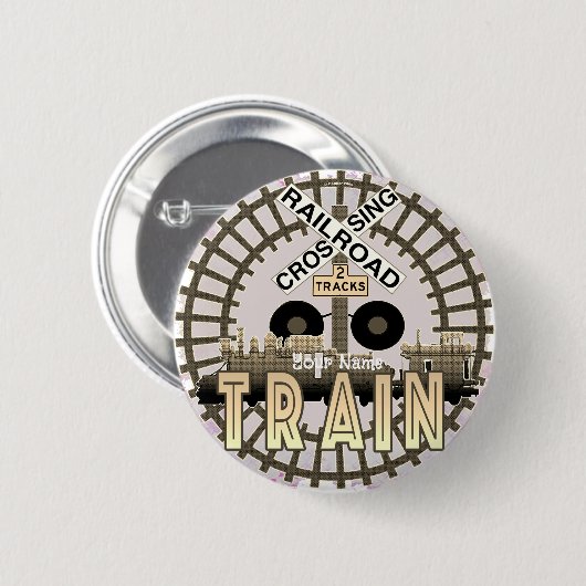 oude spoorlijn ronde button 5,7 cm (Voorkant /achterkant)