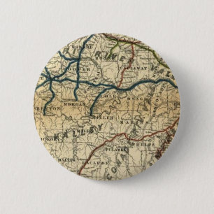 Oude spoorwegkaart ronde button 5,7 cm