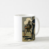 Oude Sport Baseball Spelers, Gestileerde Kunst Mok (Voorkant rechts)