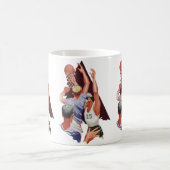 Oude sport, basketbalspelers in een wedstrijd koffiemok (Center)