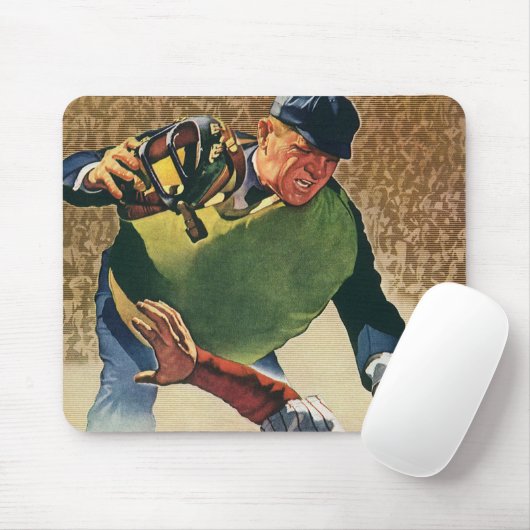Oude sport honkbalspeler, de scheidsrechter muismat (Met muis)
