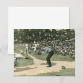 Oude sport, honkbalspeler die naar thuis glijdt (Voorkant / Achterkant)