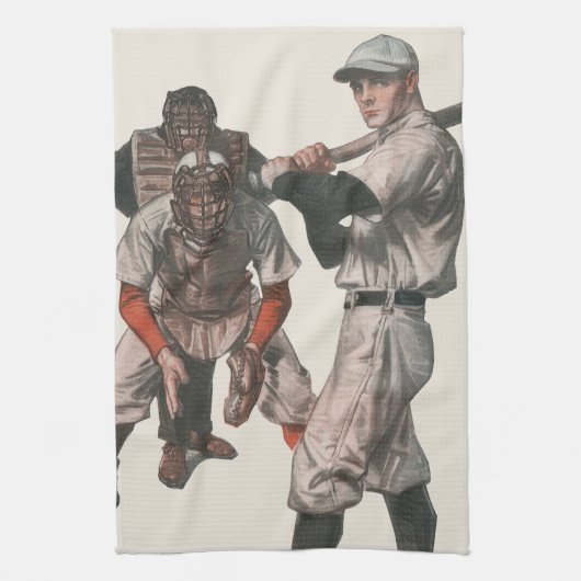 Oude sport honkbalspelers theedoek (Verticaal)