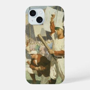 Oude sport, honkbalspelers tijdens een wedstrijd iPhone 15 case