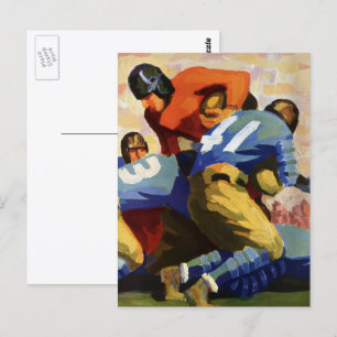 Oude sport, voetballers in een wedstrijd briefkaart